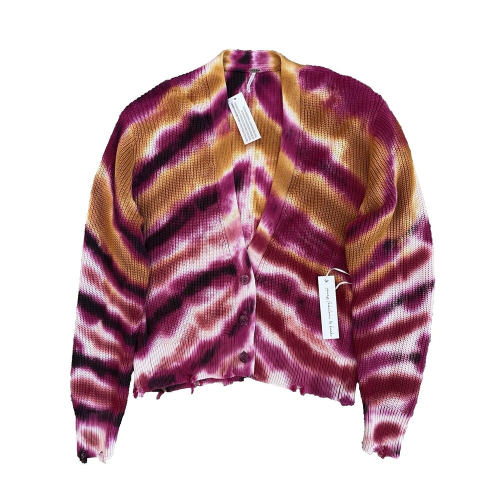 Young Fabulous Broke YFB women Oversized Destructed Cardigan Sweater size Medium